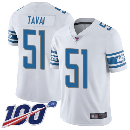 Detroit Lions Limited White Men Jahlani Tavai Road Jersey NFL Football #51 100th Season Vapor Untouchable->youth nfl jersey->Youth Jersey